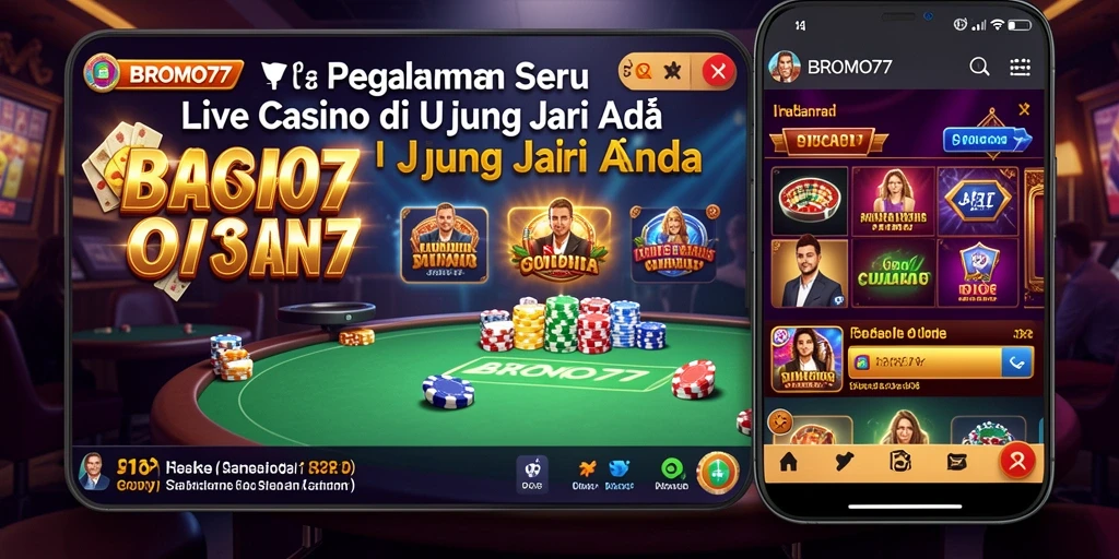 Tampilan utama gameplay BROMO77 dalam sesi Live Casino yang mendebarkan.