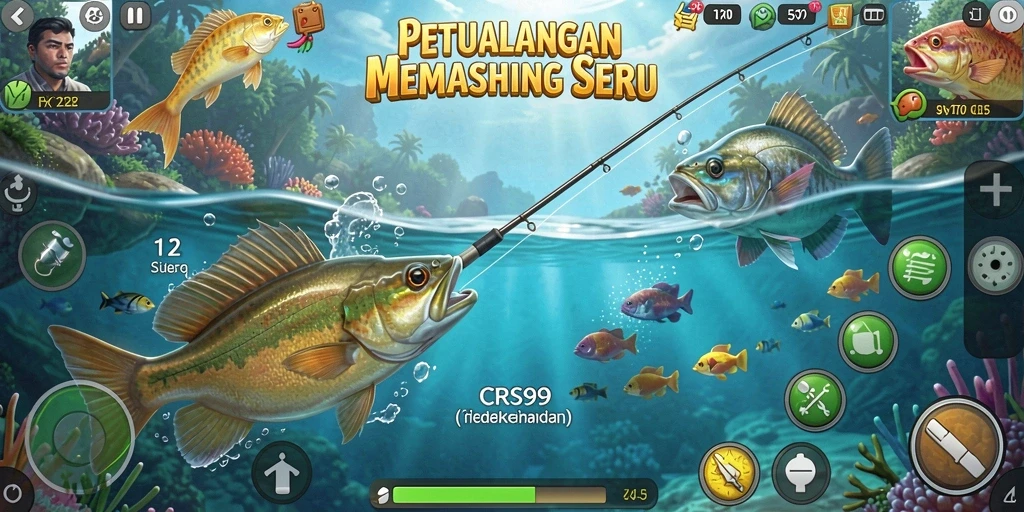 Tampilan menarik dari gameplay CRS99 yang penuh aksi memancing.