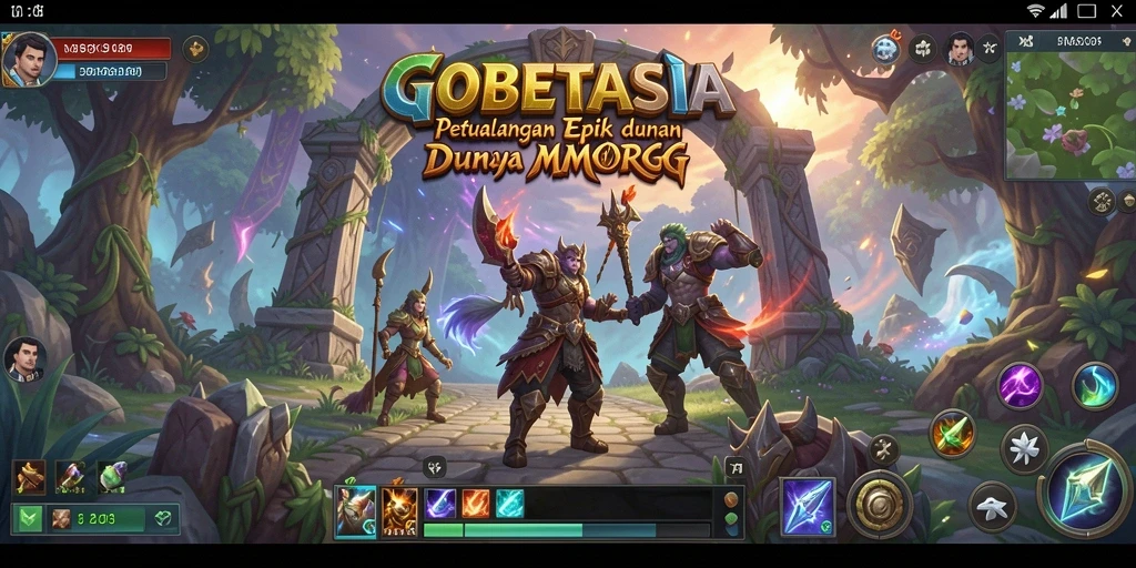 Screenshot dari GOBETASIA menunjukkan aksi seru dalam pertarungan MMORPG.