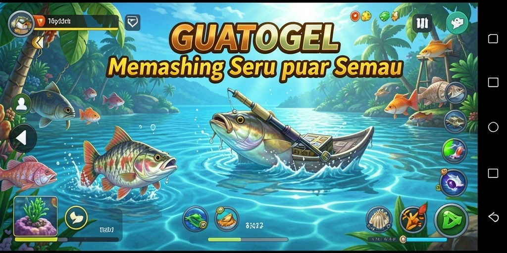 Screenshot GUATOGEL menampilkan suasana memancing yang seru dan realistis.