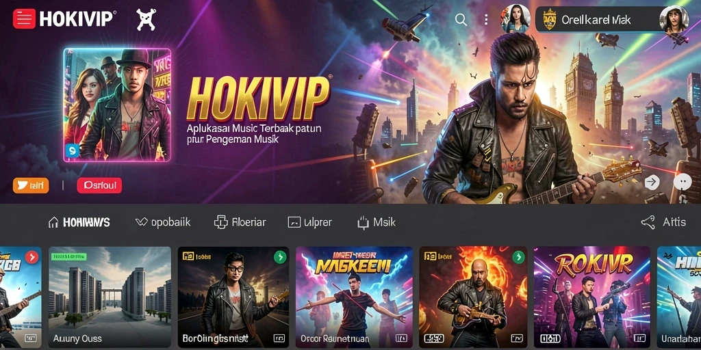 Tampilan gameplay HOKIVIP dengan berbagai lagu dan interaksi pengguna.