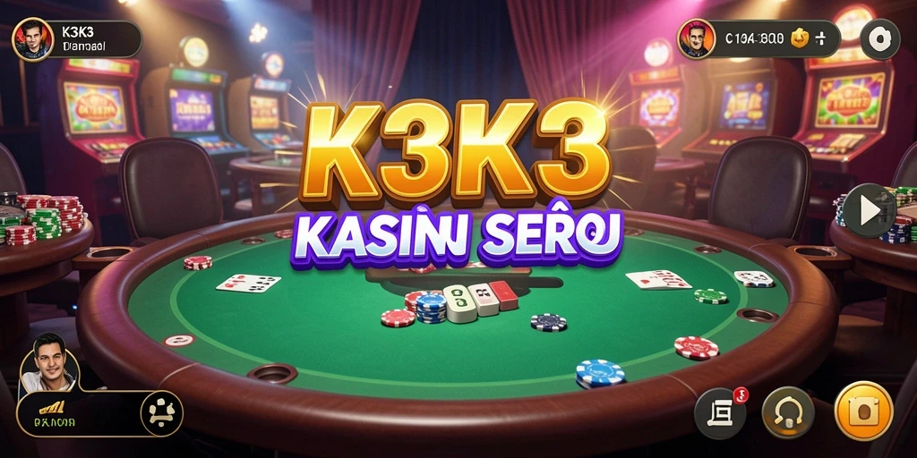 Gameplay seru K3K3 dengan berbagai permainan Kasino menarik.