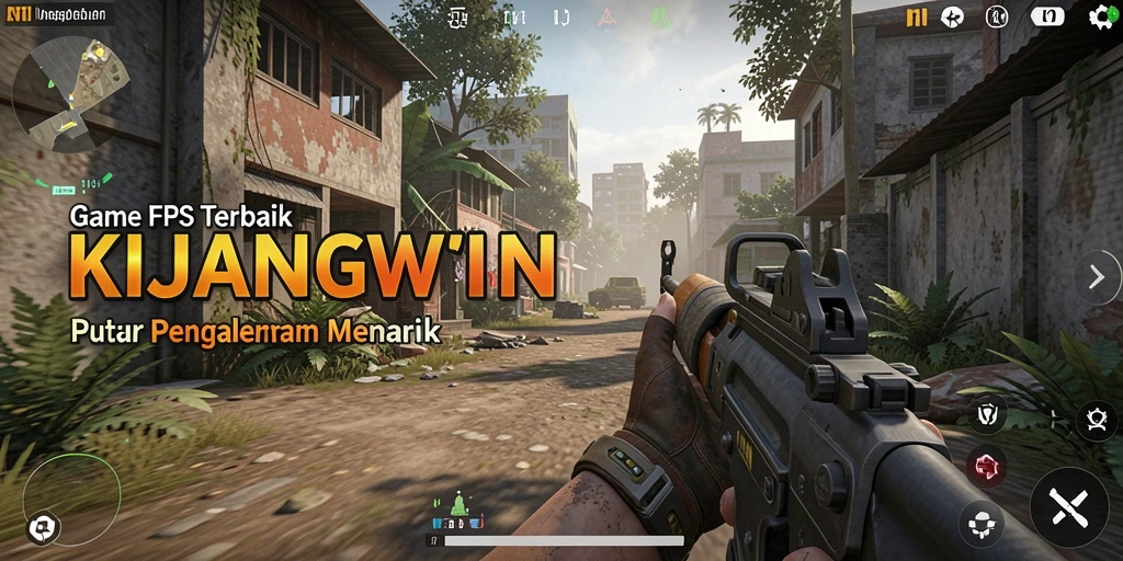 Tampilan gameplay KIJANGWIN yang menegangkan dalam mode FPS.
