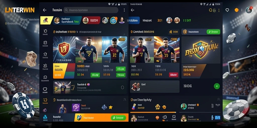 Tampilan menarik dari gameplay LNTERWIN saat memasang taruhan olahraga.