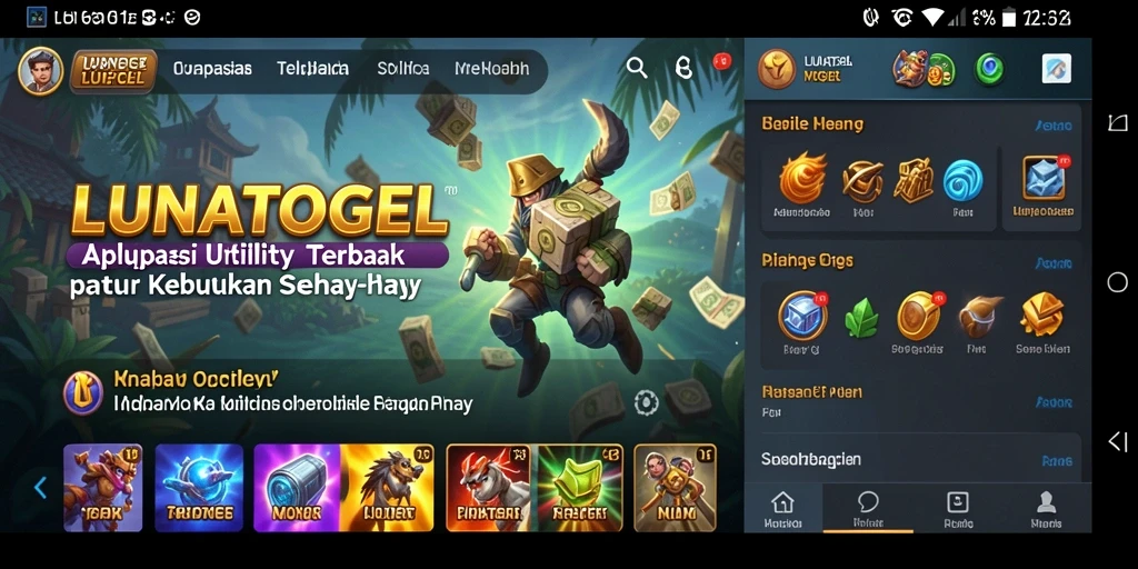Tampilan antarmuka LUNATOGEL yang sederhana dan fungsional.