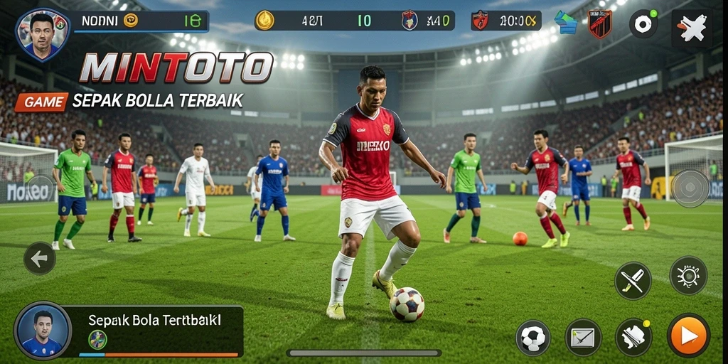Gameplay menarik dalam MINTOTO menampilkan aksi sepak bola seru.