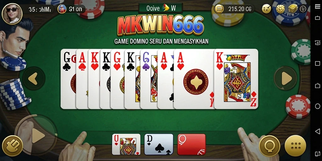 Screenshot gameplay MKWIN666 menampilkan aksi seru permainan Domino.