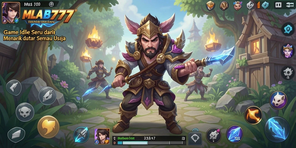 Screenshot gameplay <strong>MLBB777</strong> yang menampilkan aksi seru dalam game idle.