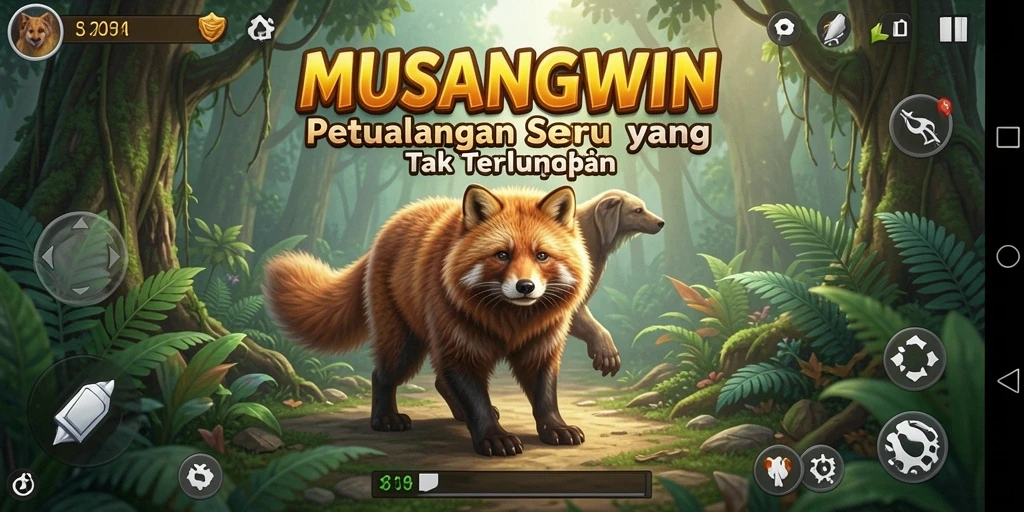 Tangkapan layar dari gameplay petualangan seru MUSANGWIN.
