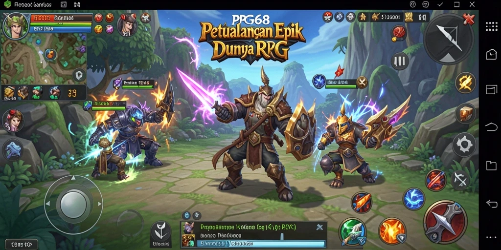 Screenshot menampilkan pertarungan epik dalam PGG68 dengan karakter yang dinamis.