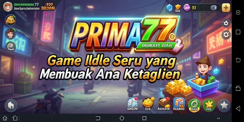 Tampilan utama gameplay PRIMA77 yang menarik di dunia Idle.