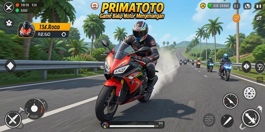 Gameplay seru balap motor di PRIMATOTO.