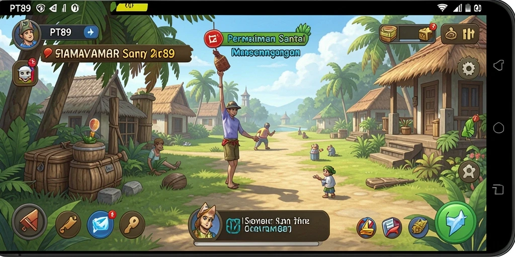 Screenshot PT89 menampilkan permainan yang ceria dan interaktif.