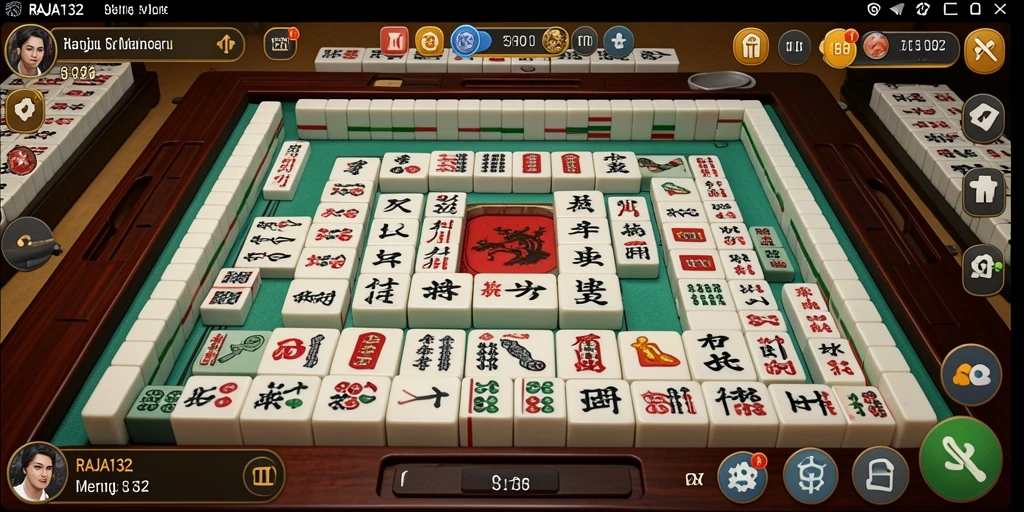 Tangkapan layar utama RAJA132 menampilkan pengalaman bermain Mahjong yang seru.