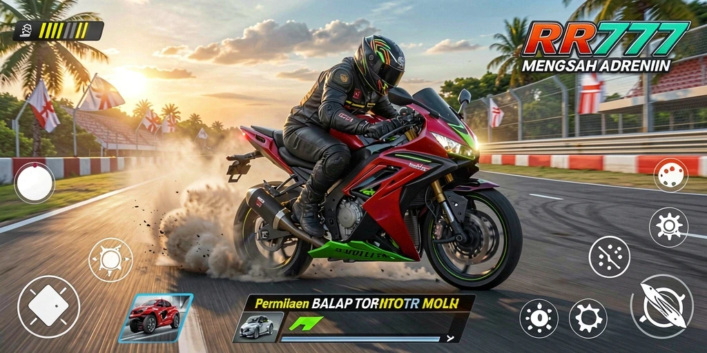 Cuplikan gameplay balap motor yang mendebarkan di RR777.