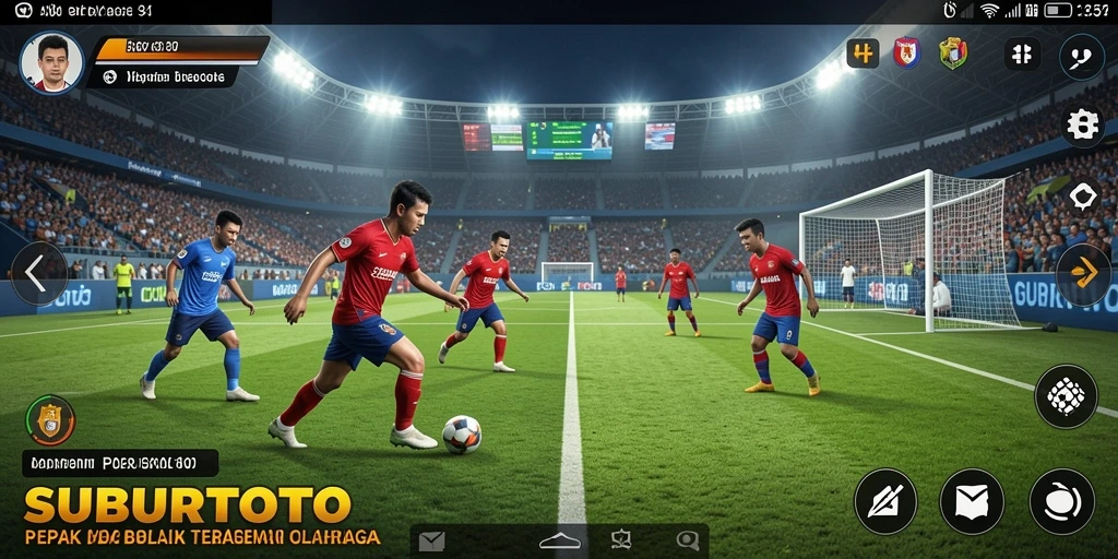 Tampilan gameplay SUBURTOTO dengan aksi seru di lapangan.
