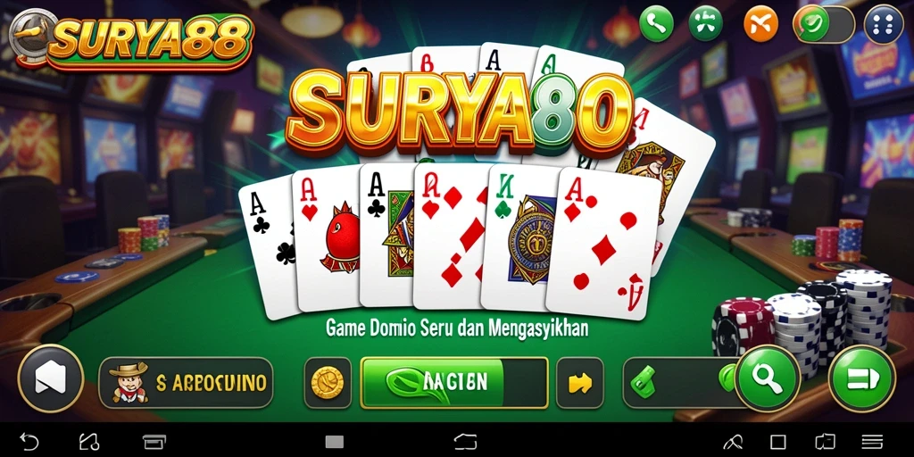 Tampilan gameplay seru dalam permainan Domino SURYA88.
