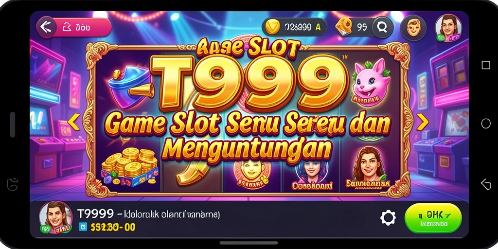 Tampilan gameplay seru dalam T9999, penuh warna dan fitur menarik.